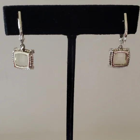 Judith Ripka Canary Quartz Earrings - Picture 2 of 5